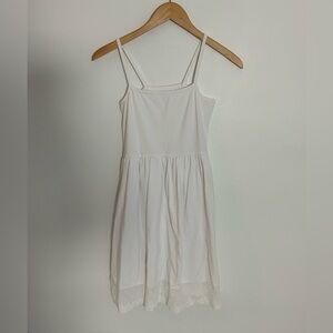 White Casual Dress with Spaghetti Straps